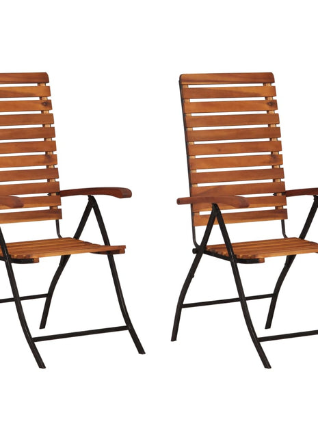 2 st Tuinstoelen verstelbaar massief acaciahout