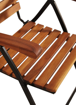 2 st Tuinstoelen verstelbaar massief acaciahout