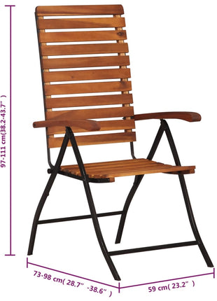 2 st Tuinstoelen verstelbaar massief acaciahout