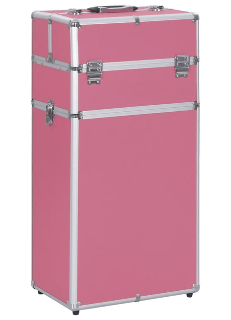 Make-up trolley aluminium roze