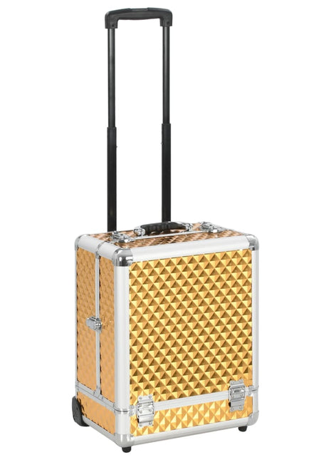 Make-up trolley 35x29x45 cm aluminium goudkleurig