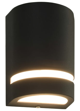 Buitenwandlampen 2 st 35 W halfrond zwart