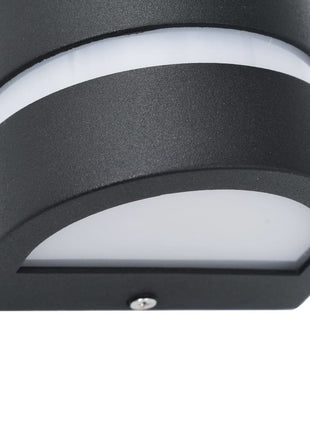 Buitenwandlampen 2 st 35 W halfrond zwart