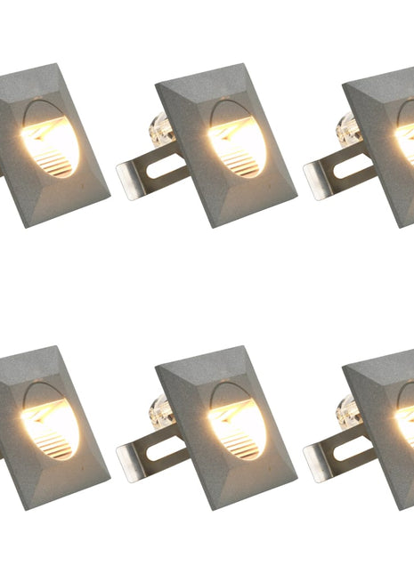 LED-buitenwandlampen 6 st 5 W vierkant zilverkleurig
