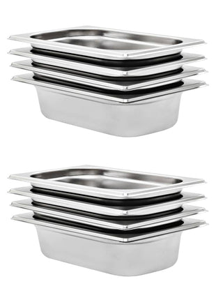 Gastronormbakken 8 St Gn 1/4 100 Mm Roestvrij Staal