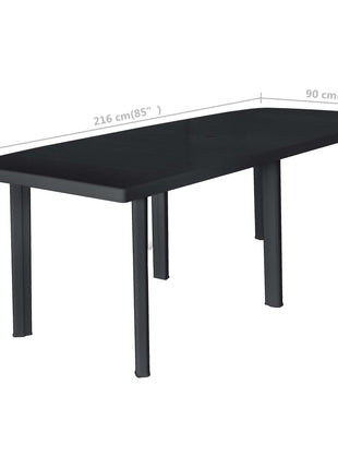 Tuintafel 216X90X72 Cm Kunststof Antraciet