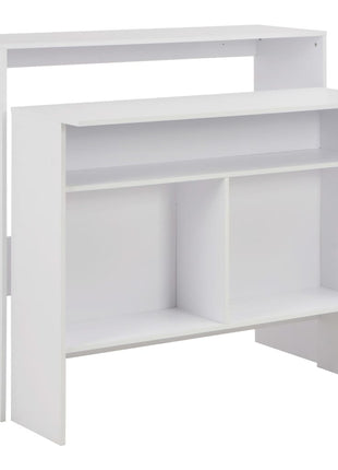 Bartafel Met 2 Tafelbladen 130X40X120 Cm Wit En