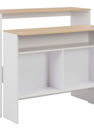 Bartafel Met 2 Tafelbladen 130X40X120 Cm Wit En