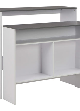 Bartafel Met 2 Tafelbladen 130X40X120 Cm Wit En