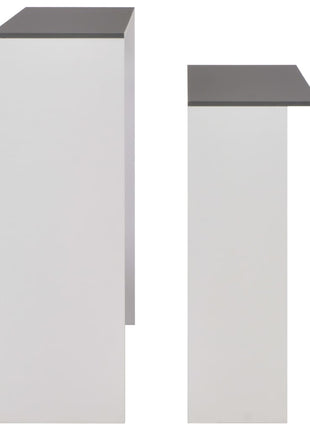 Bartafel Met 2 Tafelbladen 130X40X120 Cm Wit En