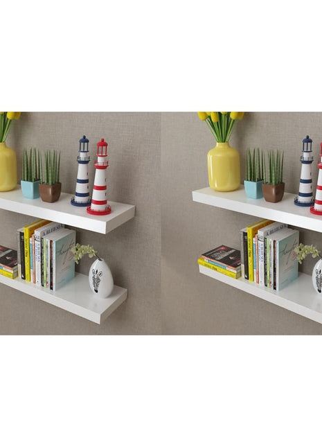 Wandplanken Mdf Zwevend Voor Boeken/Dvd Wit