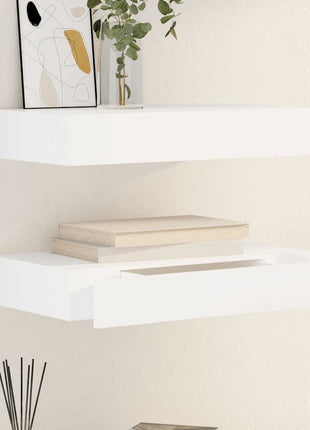 Wandschap Met Lade Zwevend Mdf Wit