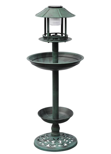 Vogelbad/voederhuisje met solarverlichting