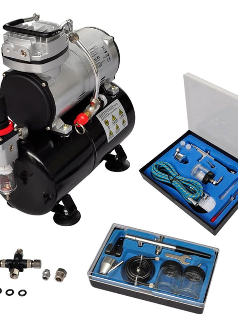 Airbrush Compressorset Met 2 Pistolen