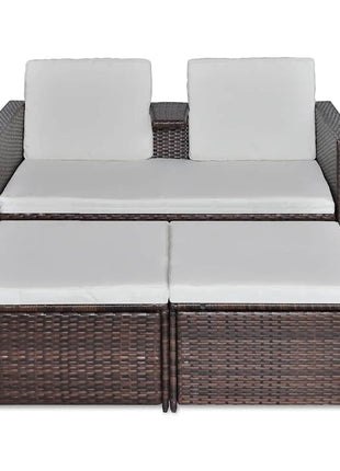 4-Delige Loungeset Met Kussens Poly Rattan