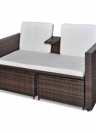 4-Delige Loungeset Met Kussens Poly Rattan