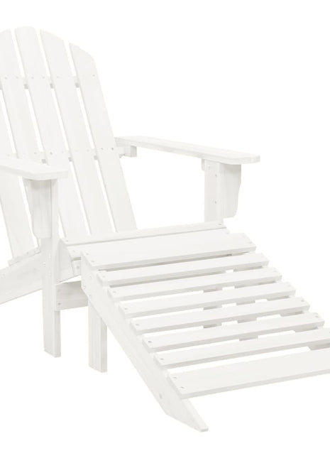Tuinstoel met hocker hout wit