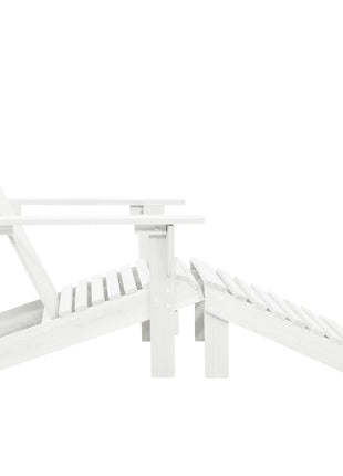 Tuinstoel met hocker hout wit