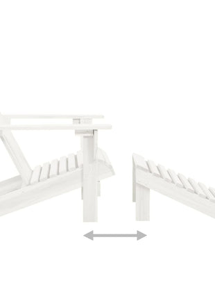 Tuinstoel met hocker hout wit