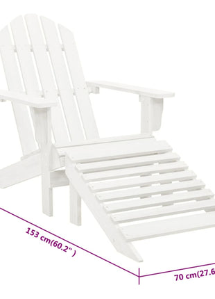 Tuinstoel met hocker hout wit