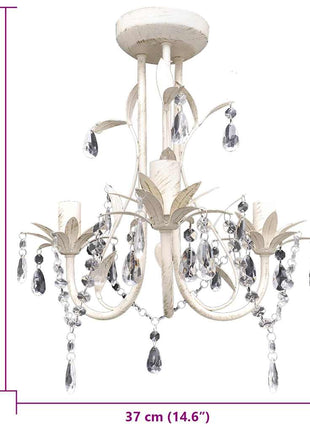 Kristallen Kroonluchter Met Wit Elegant Design (3 Lampen)