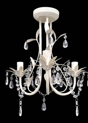 Kristallen Kroonluchter Met Wit Elegant Design (3 Lampen)