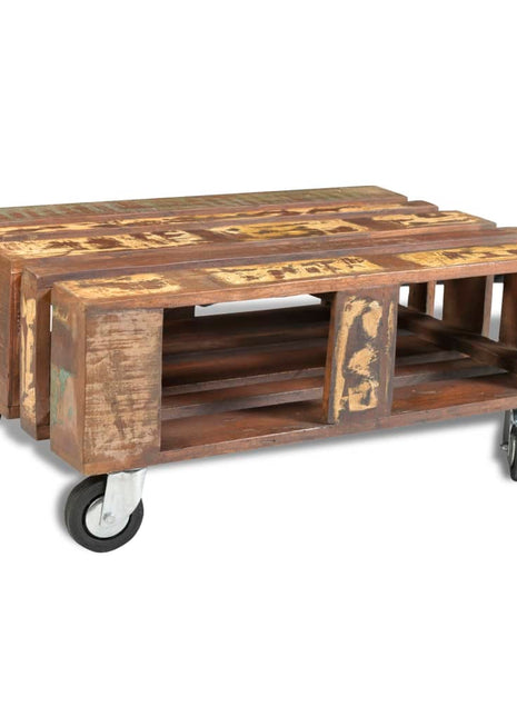 Salontafel Met 4 Wielen Gerecycled Hout