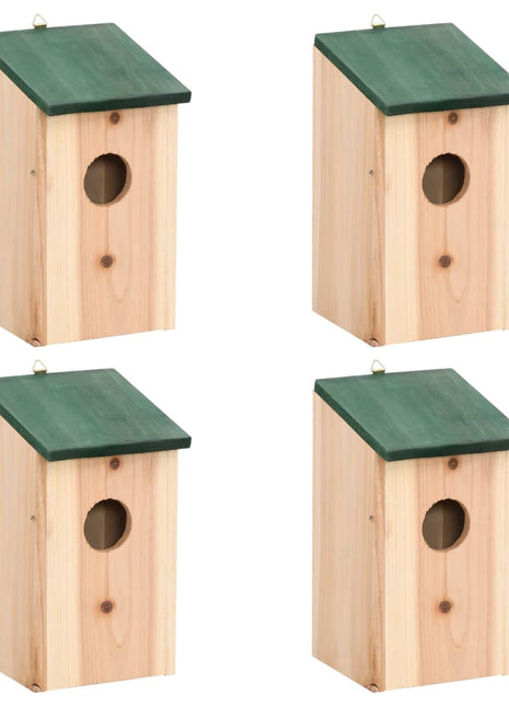 Vogelhuisjes 4 st 12x12x22 cm hout