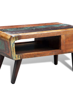 Salontafel Met 1 Gewelfde Rand En 1 Lade Gerecycled Hout