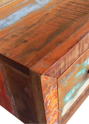 Salontafel Met 1 Gewelfde Rand En 1 Lade Gerecycled Hout