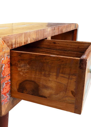 Salontafel Met 1 Gewelfde Rand En 1 Lade Gerecycled Hout