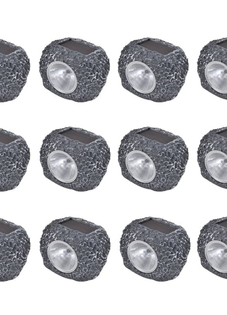 Outdoor Spotlight solar LED 12 st steenvormig