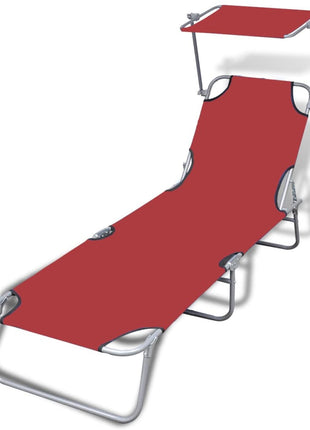 Ligbed Met Luifel Inklapbaar Staal En Blauw