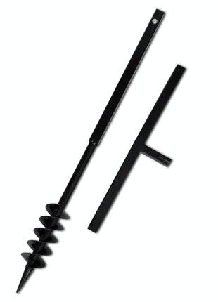 Grondboor met handvat en schroefkop (dubbele schroef) 80 mm (zwart)