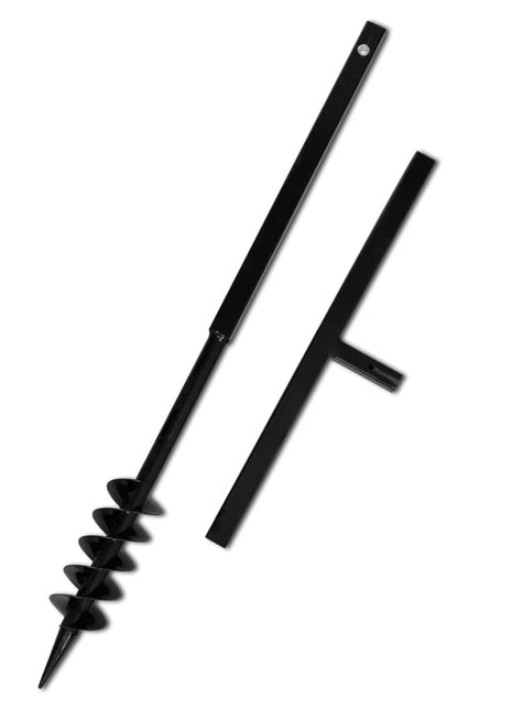 Grondboor met handvat en schroefkop (dubbele schroef) 80 mm (zwart)