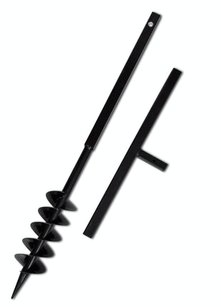 Grondboor met handvat en schroefkop (dubbele schroef) 100 mm (zwart)
