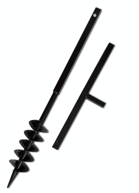Grondboor met handvat en schroefkop (dubbele schroef) 100 mm (zwart)