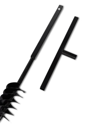 Grondboor met handvat en schroefkop (dubbele schroef) 120 mm (zwart)