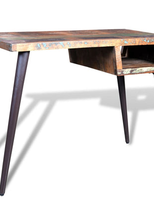 Bureau Met Ijzeren Poten Gerecycled Hout