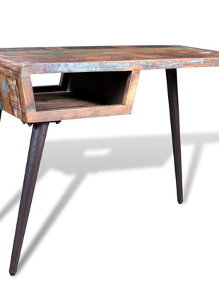 Bureau Met Ijzeren Poten Gerecycled Hout