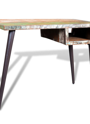 Bureau Met Ijzeren Poten Gerecycled Hout