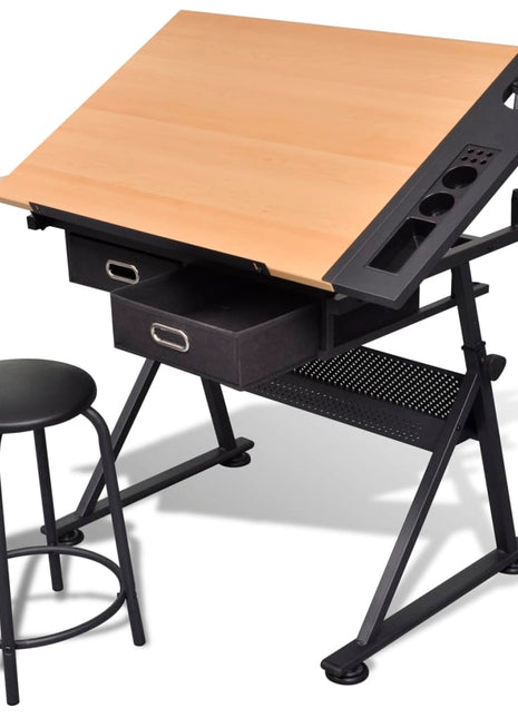 Tekentafel Met 2 Lades En Kruk