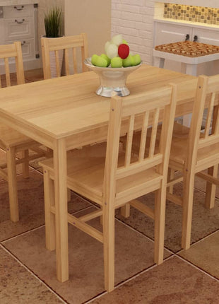 Eettafel Met 4 Stoelen Hout Bruin