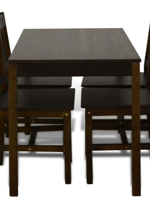 Eettafel Met 4 Stoelen Hout Bruin