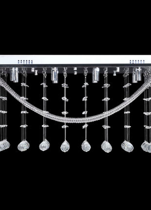 Plafondlamp Met Glinsterende Glas Kristallen Kralen 8Xg9 29 Cm Zwart