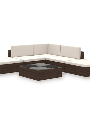 Loungeset Met Kussens Poly Rattan