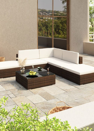 Loungeset Met Kussens Poly Rattan