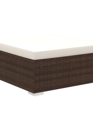 8-delige Loungeset met kussens poly rattan bruin