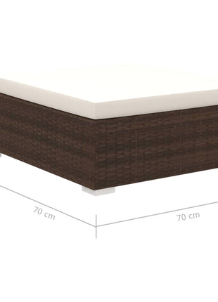 8-delige Loungeset met kussens poly rattan bruin