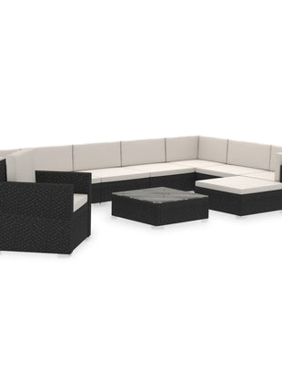 Loungeset Met Kussens Poly Rattan